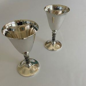 Pair of Valero silver plated goblets